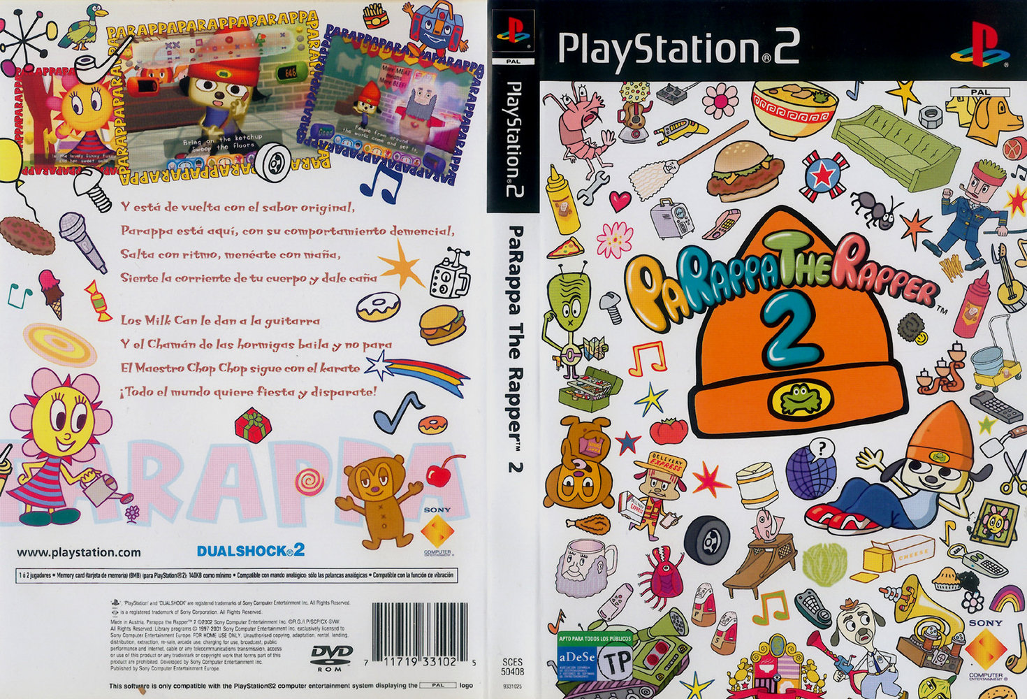 Parappa the Rapper 2 (PS2) - Unboxing, Full Case, Cover, Manual, Disc 