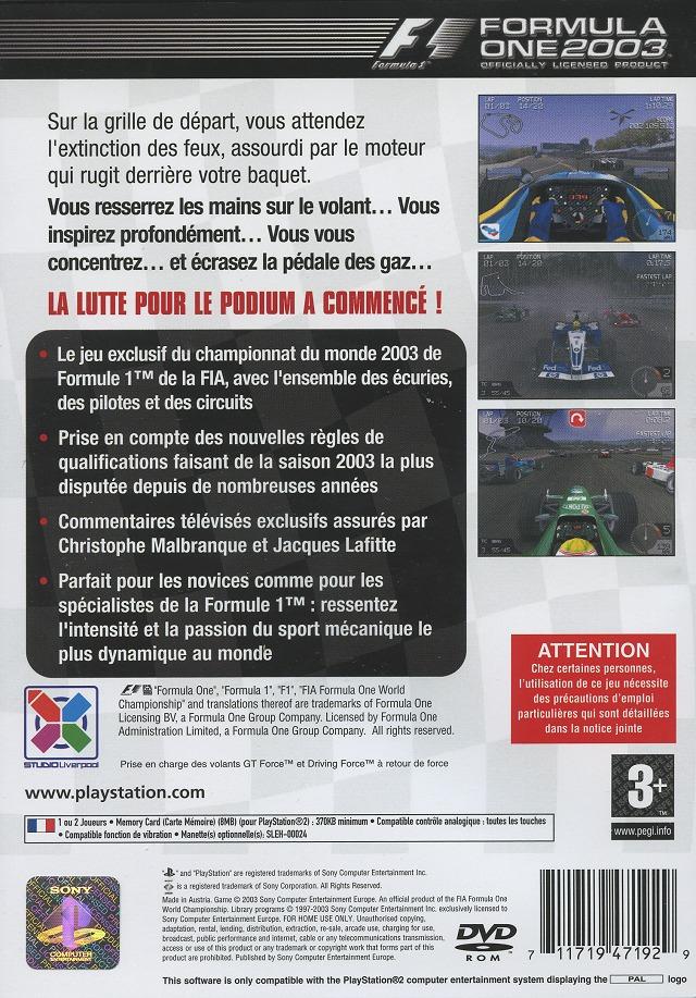 Formula One 2003 PSX cover