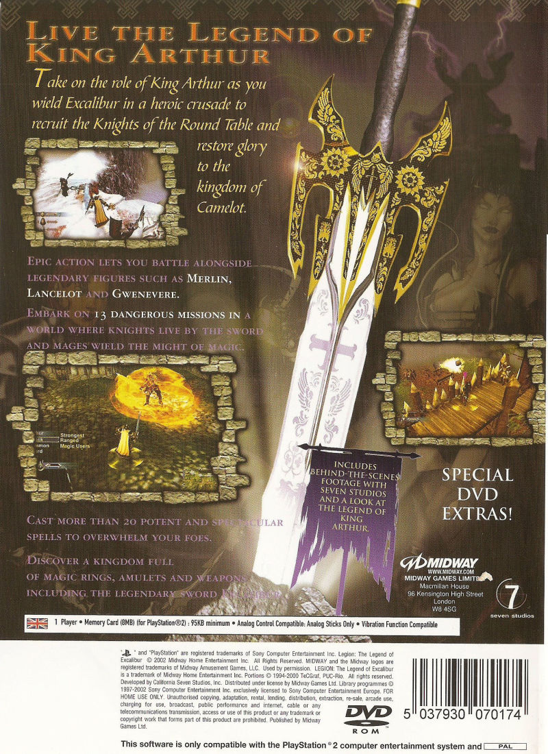 Legion - The Legend of Excalibur PS2 cover