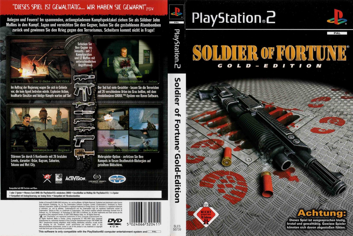 Soldier of Fortune: Gold Edition  Soldier of Fortune: Edition Gold para Playstation  2 (2001)