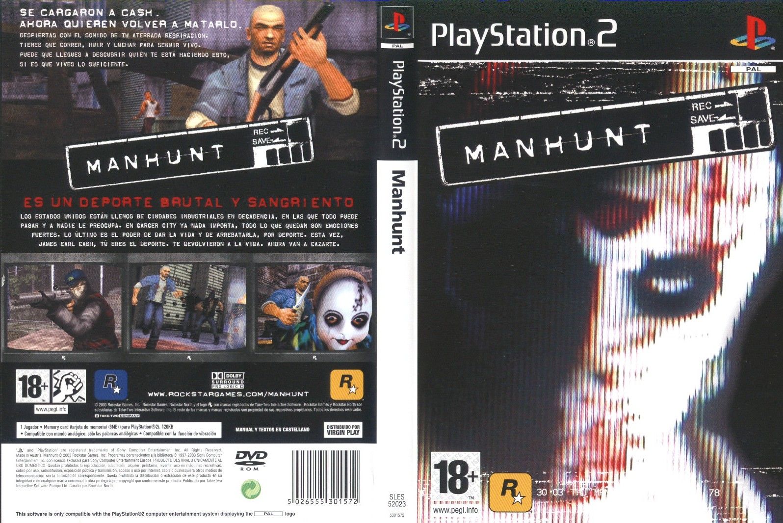 Manhunt PS2 cover.