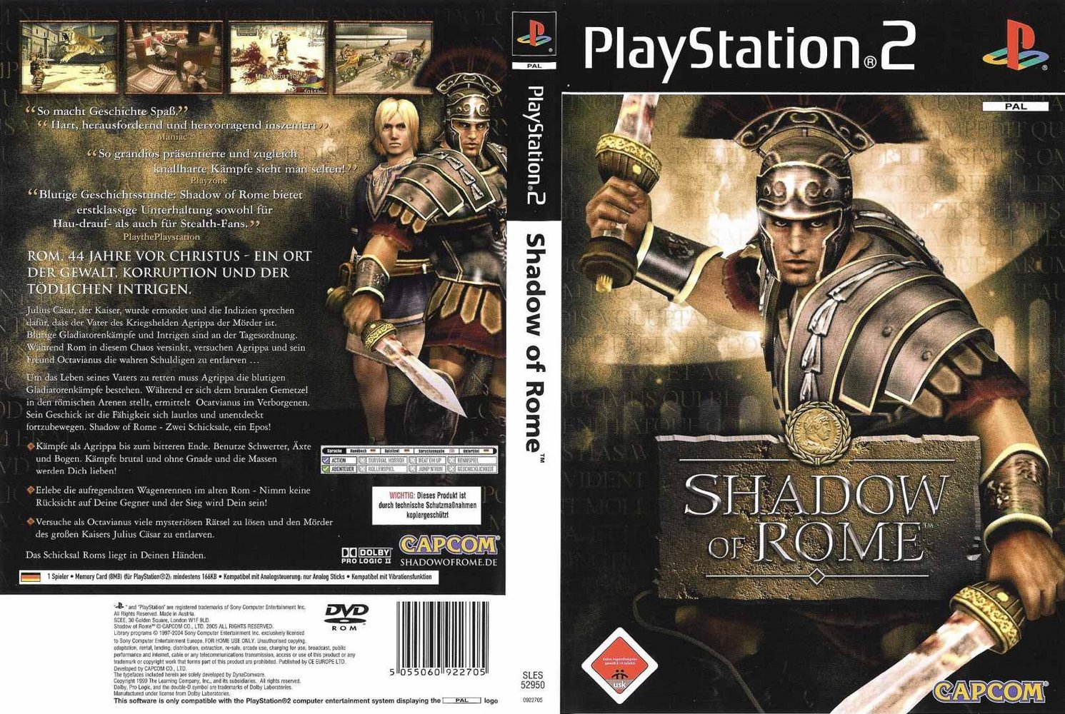 Shadow Of Rome [SLUS 20902] (Sony Playstation 2) - Box Scans (1200DPI) :  Capcom : Free Download, Borrow, and Streaming : Internet Archive