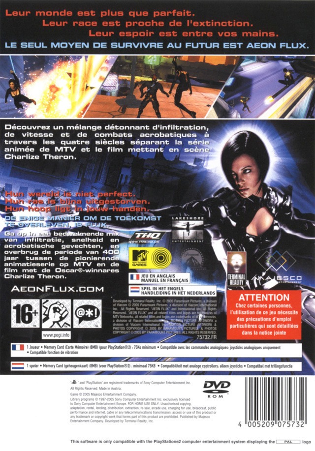 Aeon Flux PS2 cover