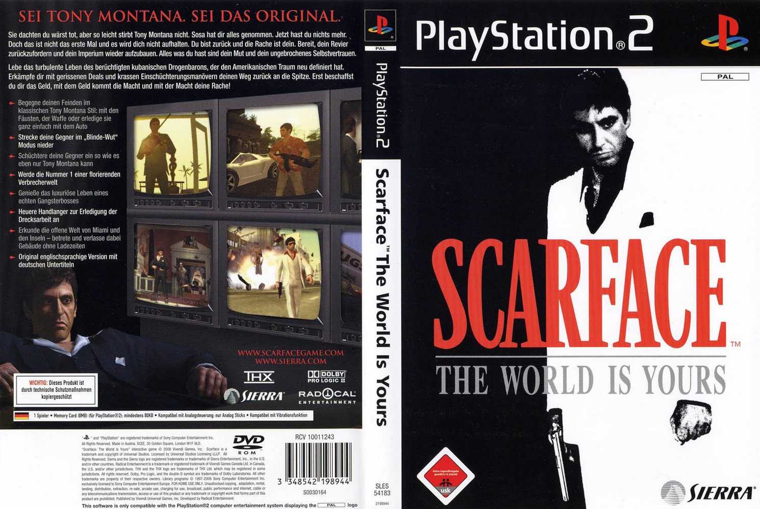 Scarface - The world is yours PS2 cover