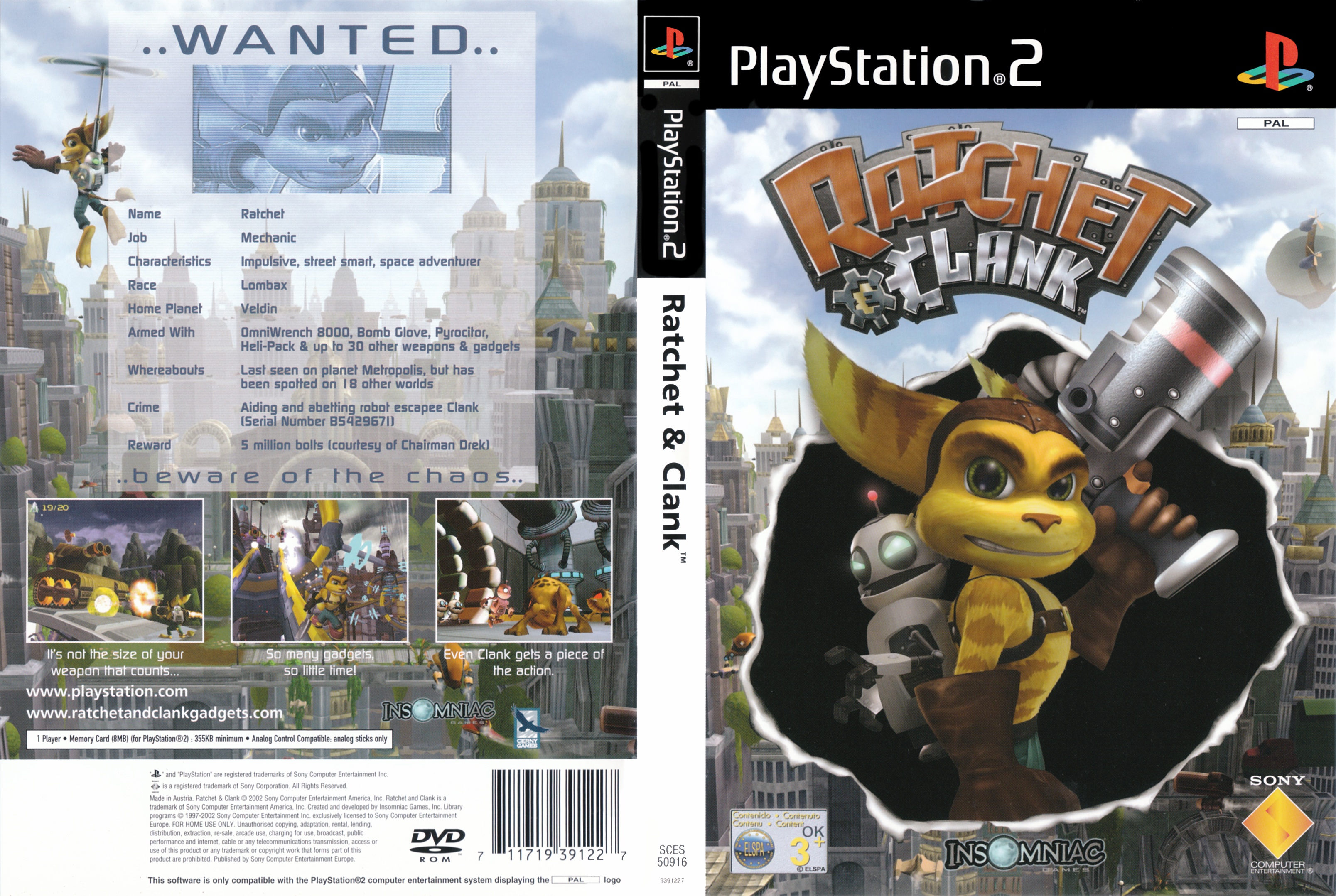 Video Game: Ratchet & Clank (PlayStation 2, EuropeCol:PS2-50916