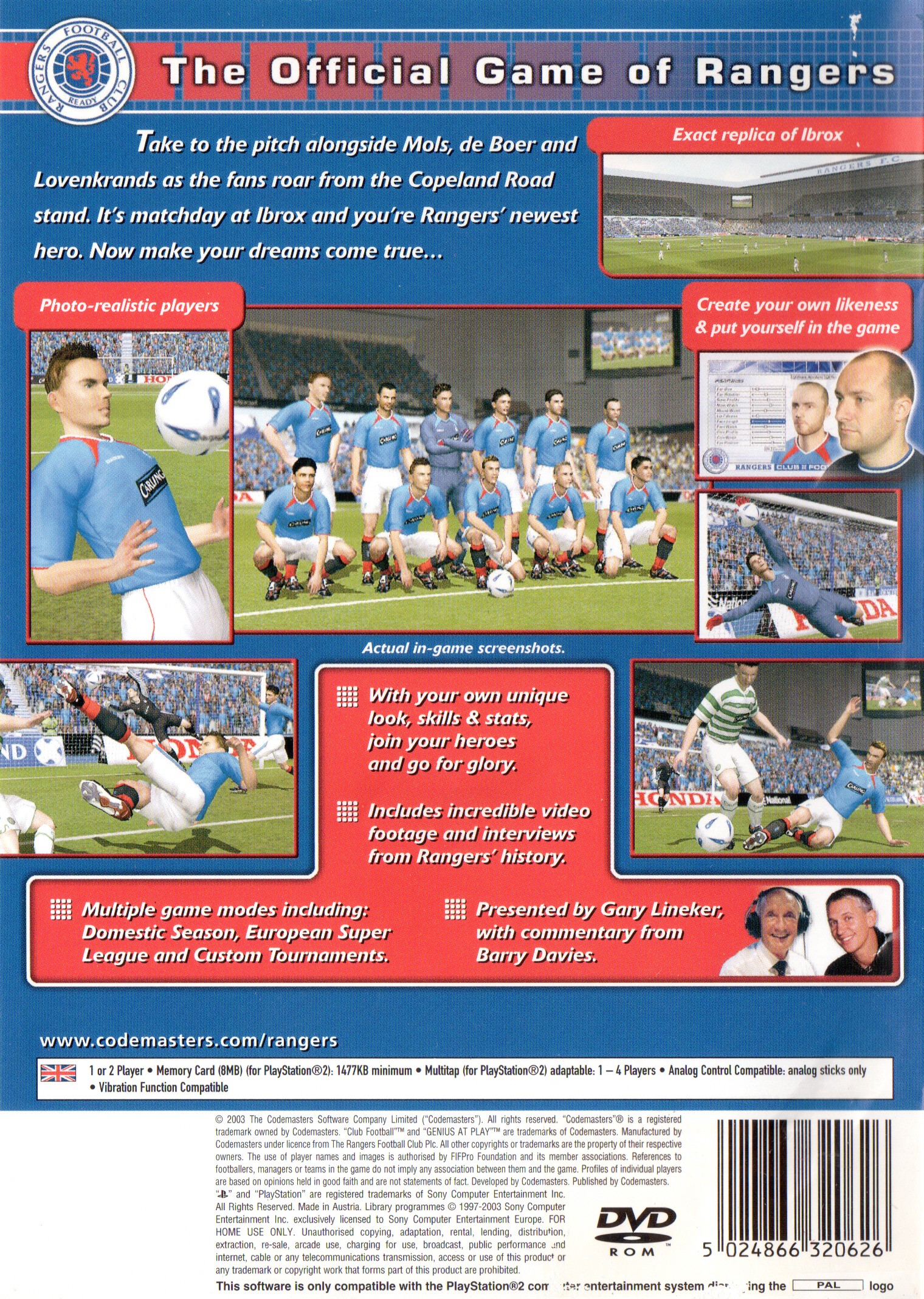 Club Football Rangers PSX cover