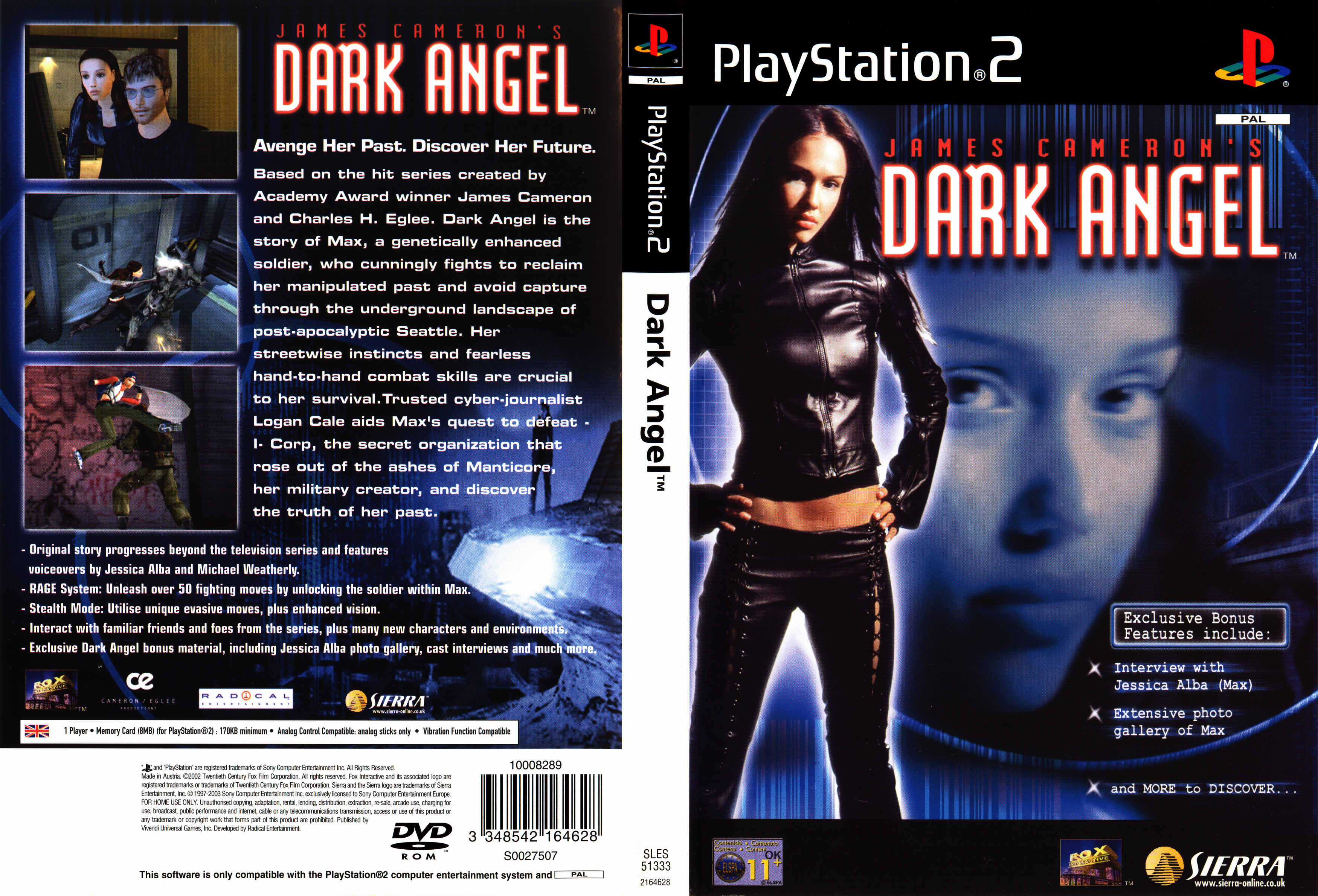 James Cameron's Dark Angel PS2 cover.