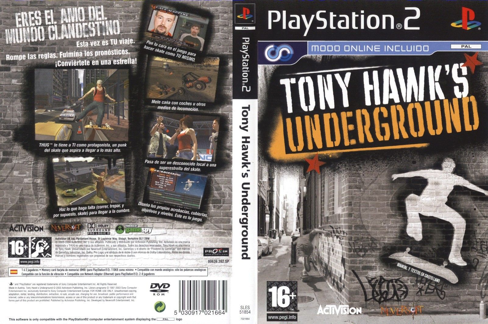 tony hawk underground ps2 bios download game