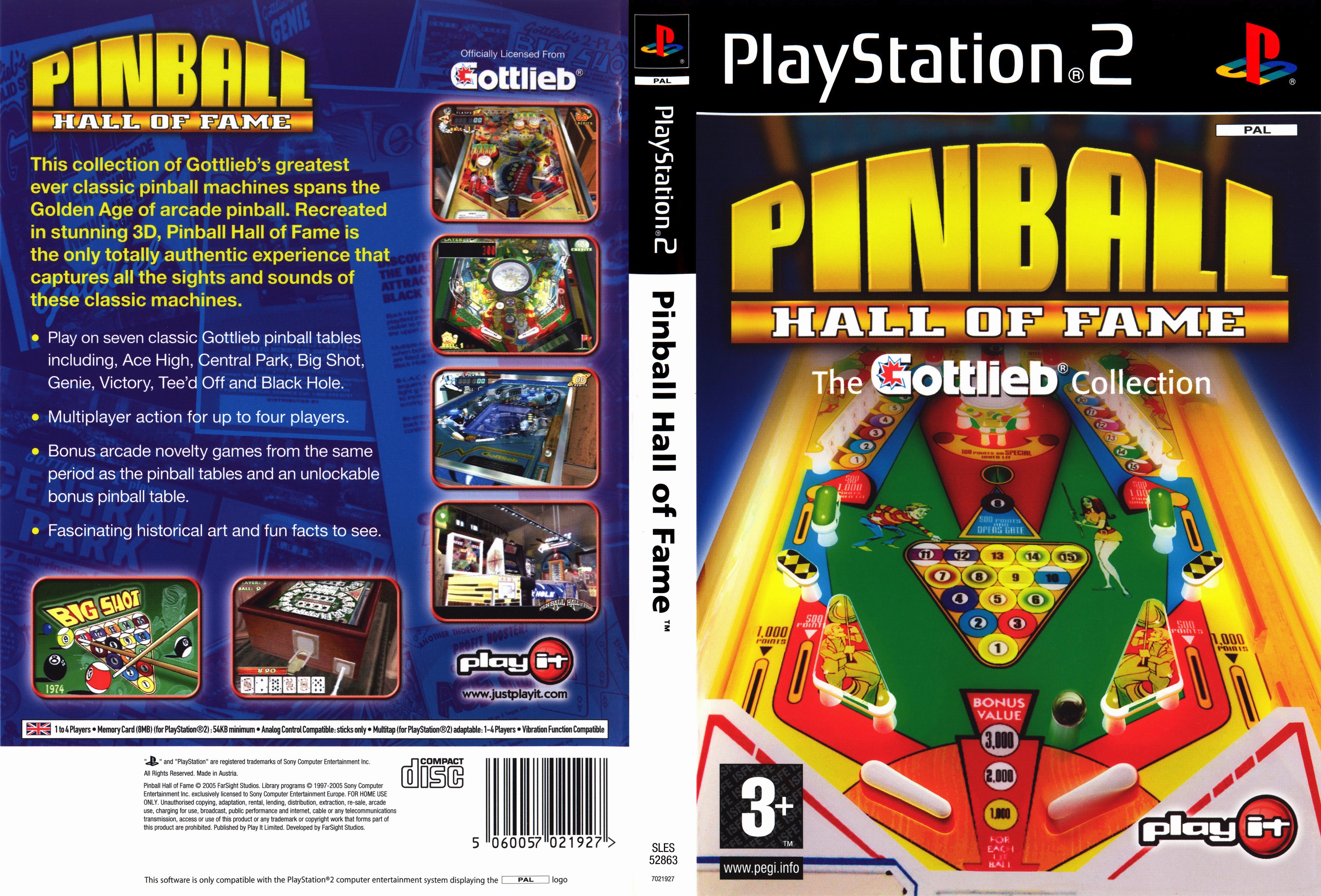 Pinball Hall of Fame - The Gottlieb Collection PSX cover