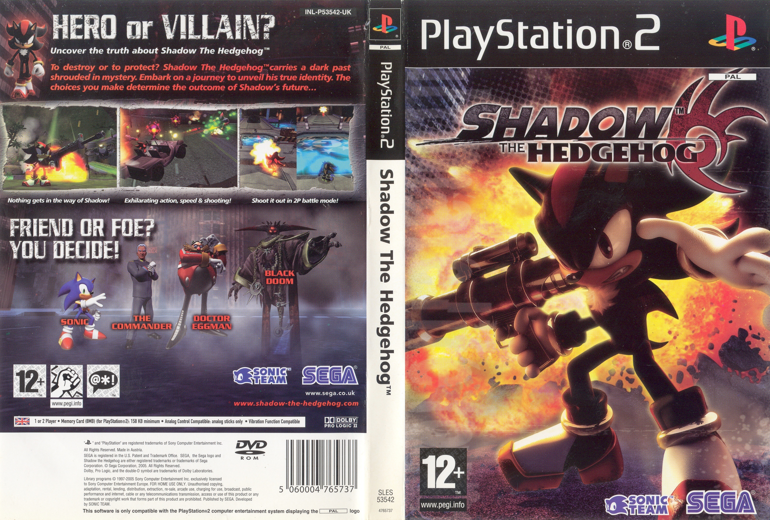 Shadow the Hedgehog (Sony PlayStation 2 PS2, 2005) ☆Complete In Box  W/Manual 10086630879