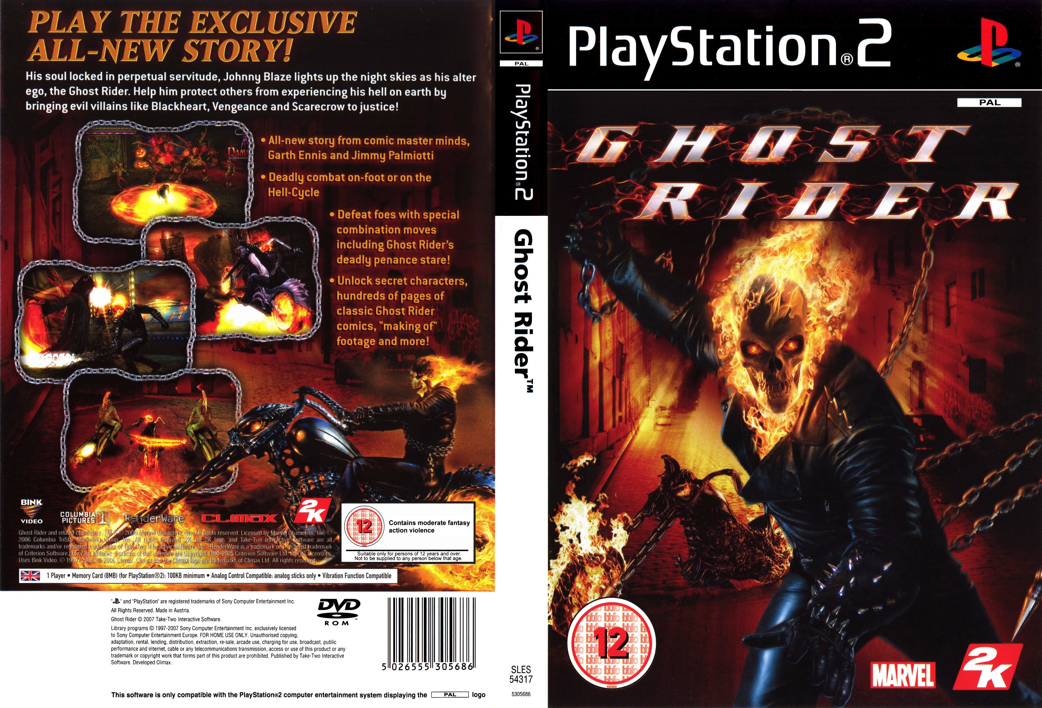 Cover 2. Ghost Rider ps2 обложка. Призрачный гонщик игра ps2.