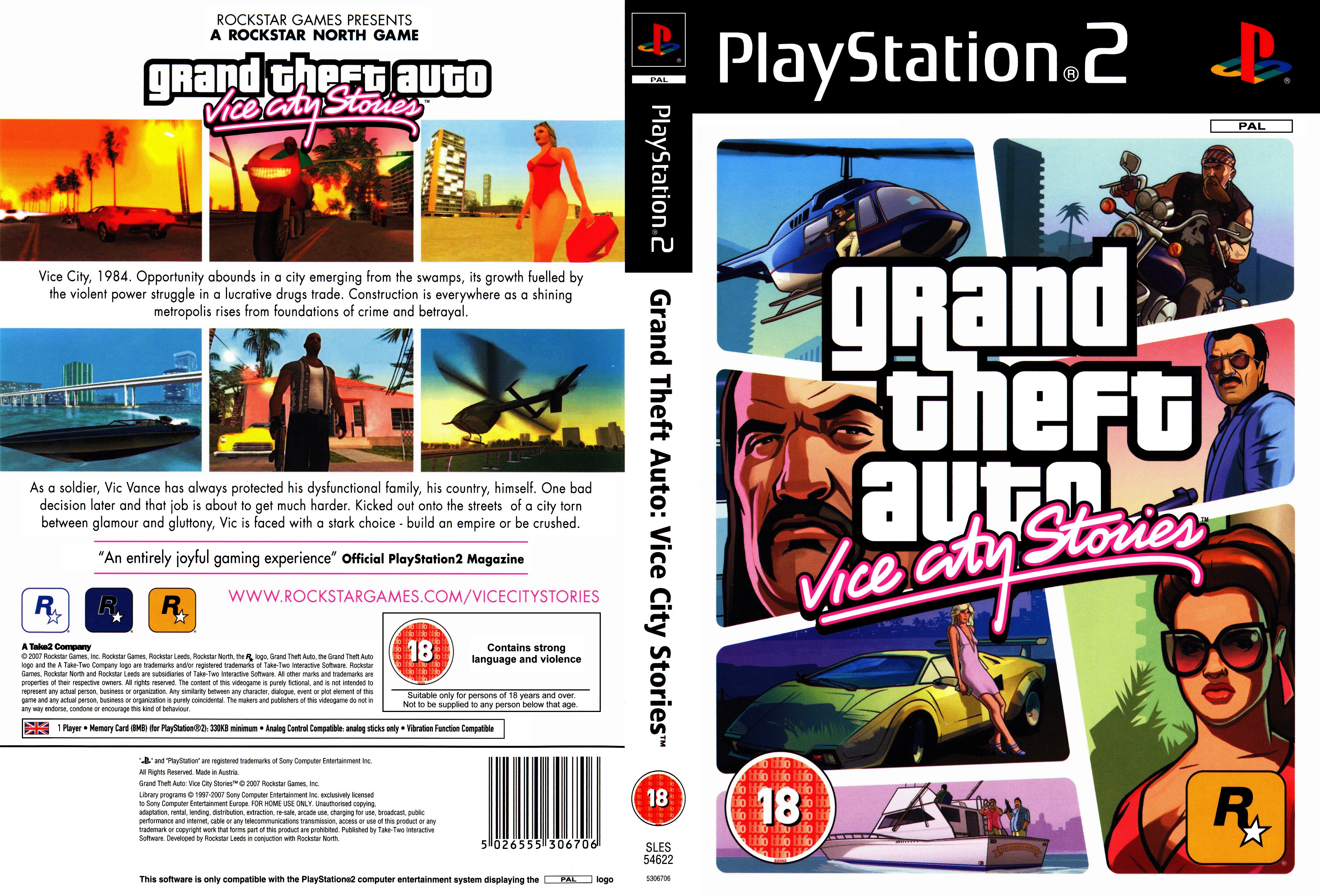 Ps2 Grand Theft Auto: Vice City Stories Somente A Capa - Corre Que Ta  Baratinho