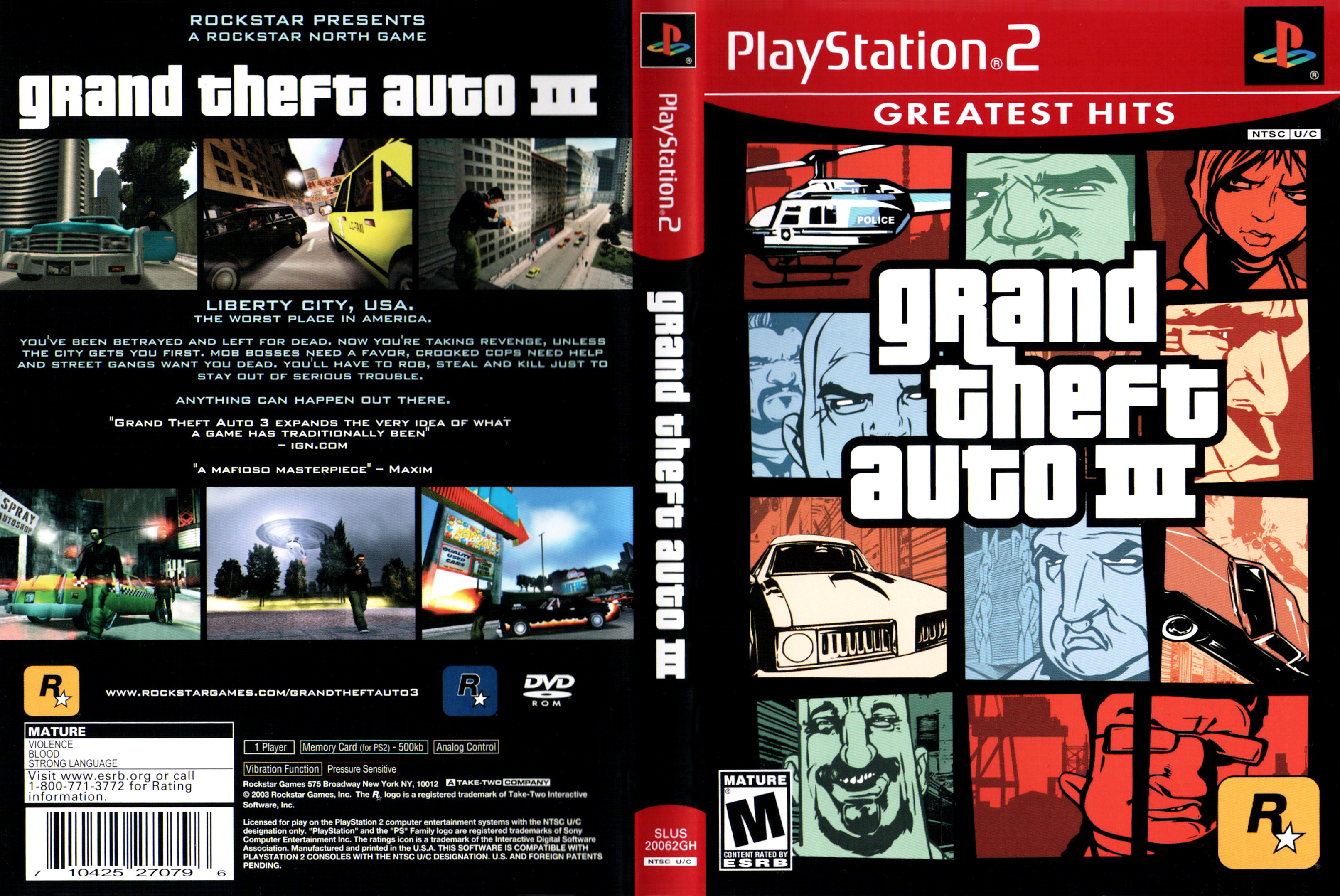 Grand Theft Auto III PS2 cover