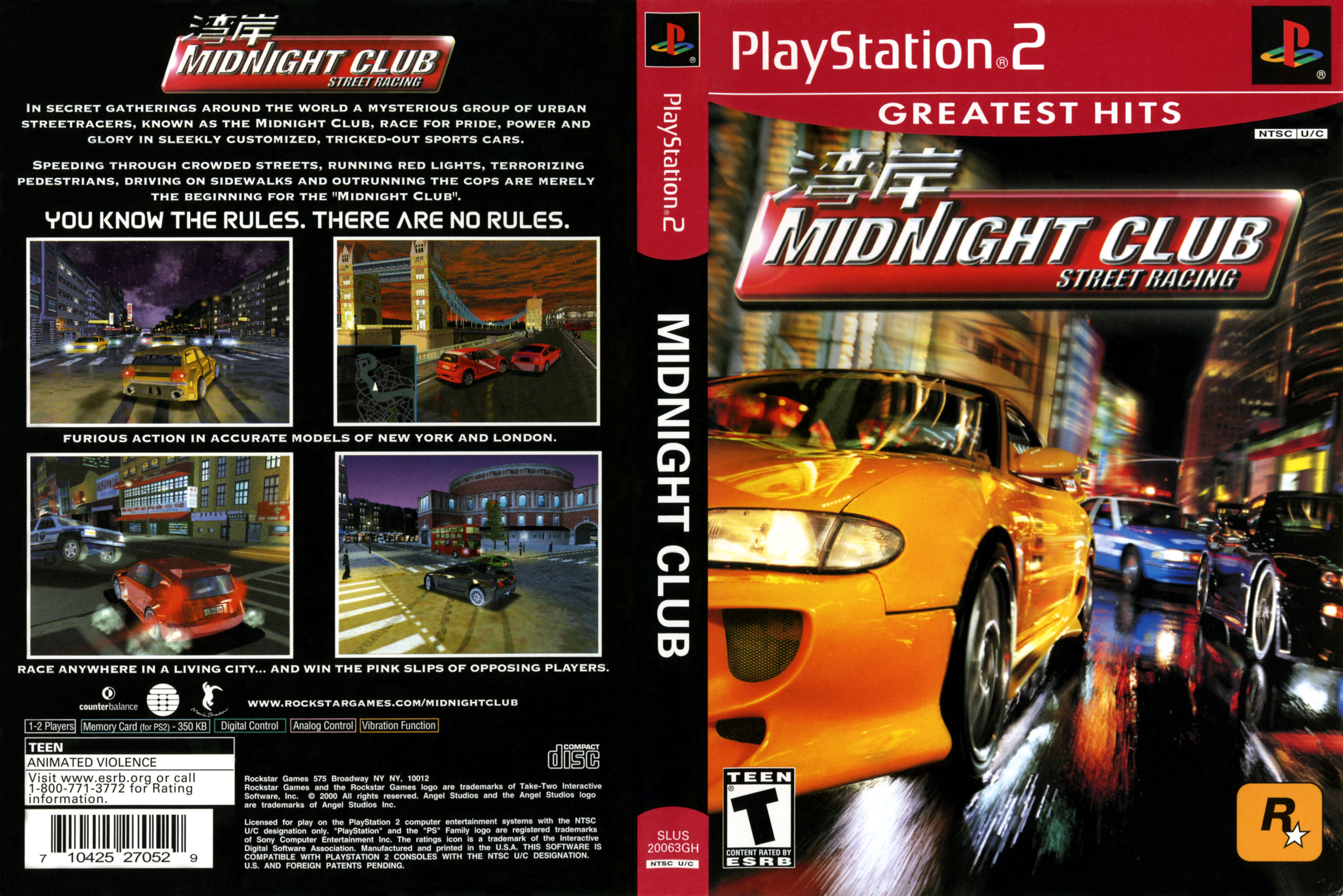 Midnight Club Street Racing (Greatest Hits) para PS2 - Seminovo