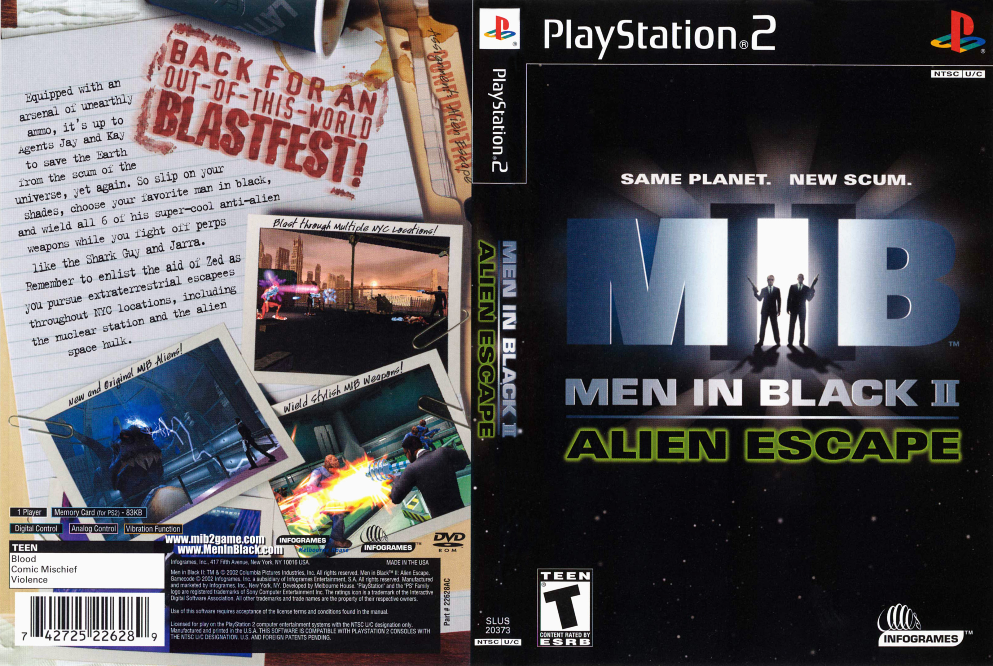 MEN IN BLACK II - ALIEN ESCAPE (NTSC-U) - FRONT