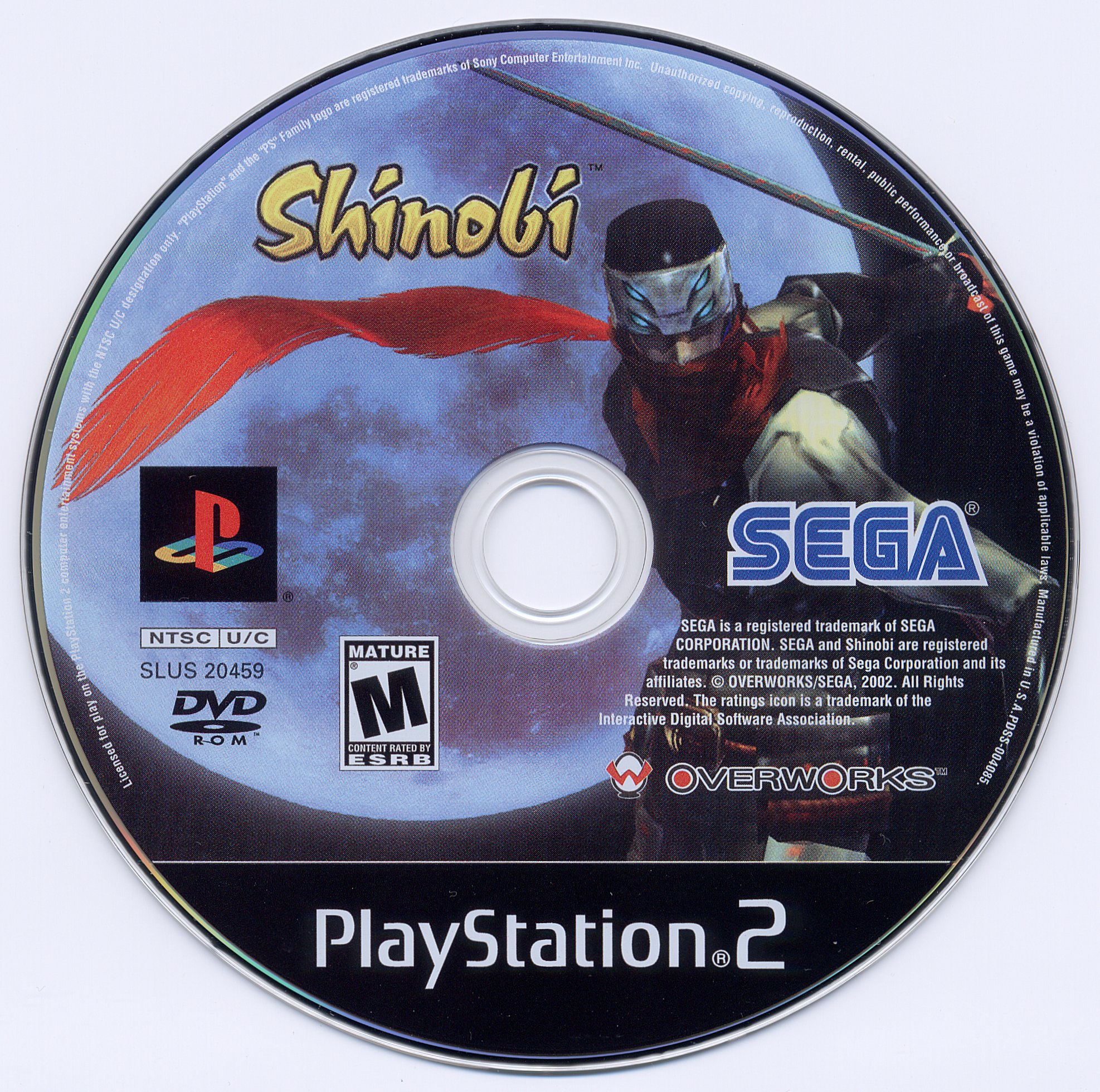 Playstation игра диск. Sega диск на PLAYSTATION 2. Shinobi ps2. Shinobi 2002 ps2. Shinobi ps2 SLUS.