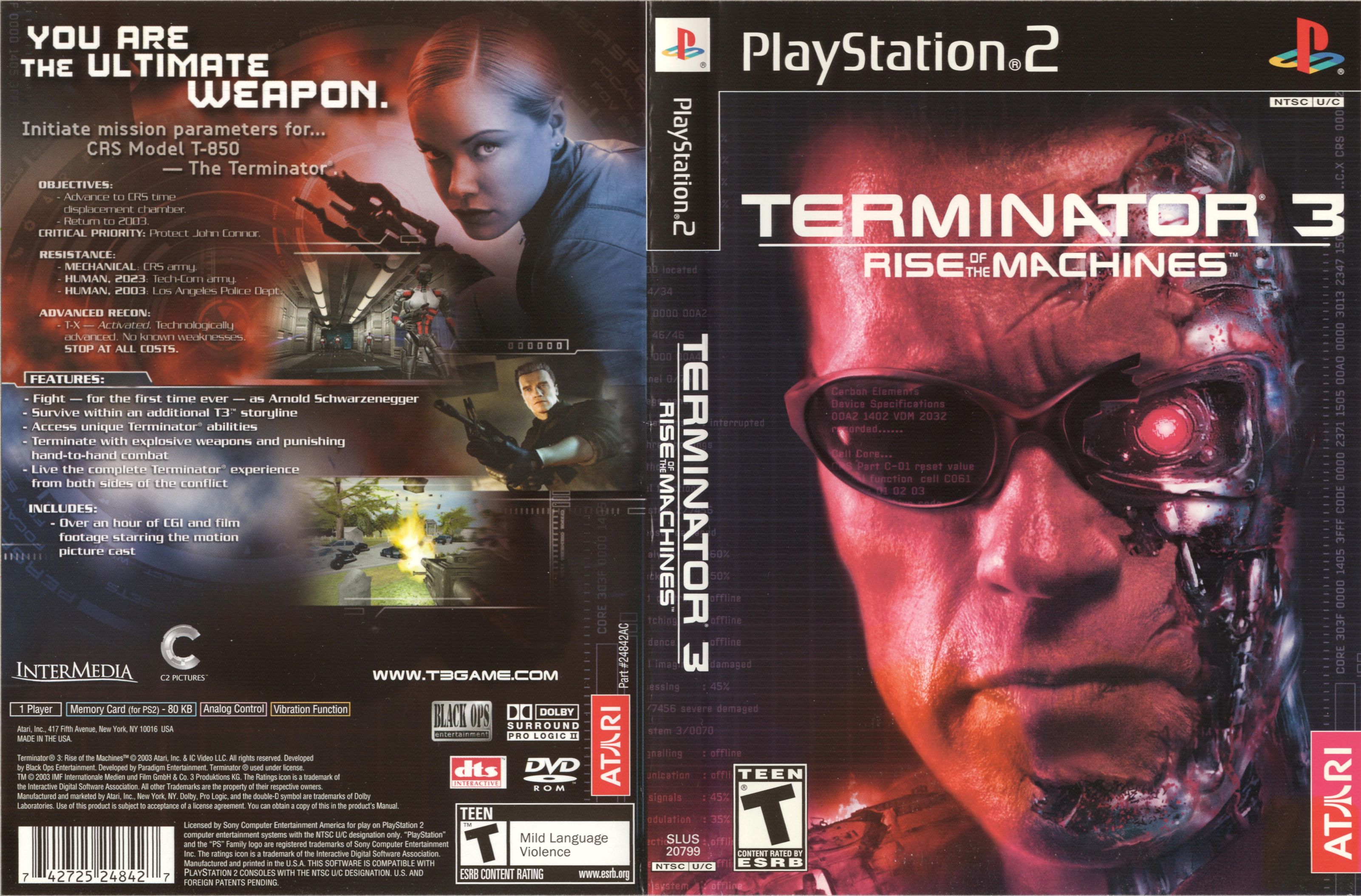 Terminator 3 - Rise of the Machines PS2 cover