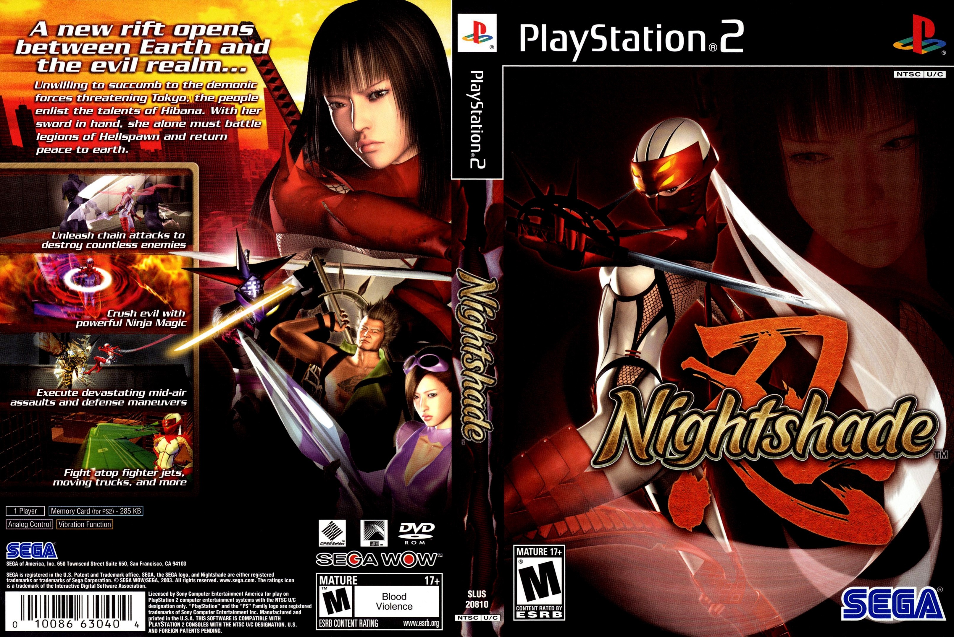 Nightshade PS2 cover.