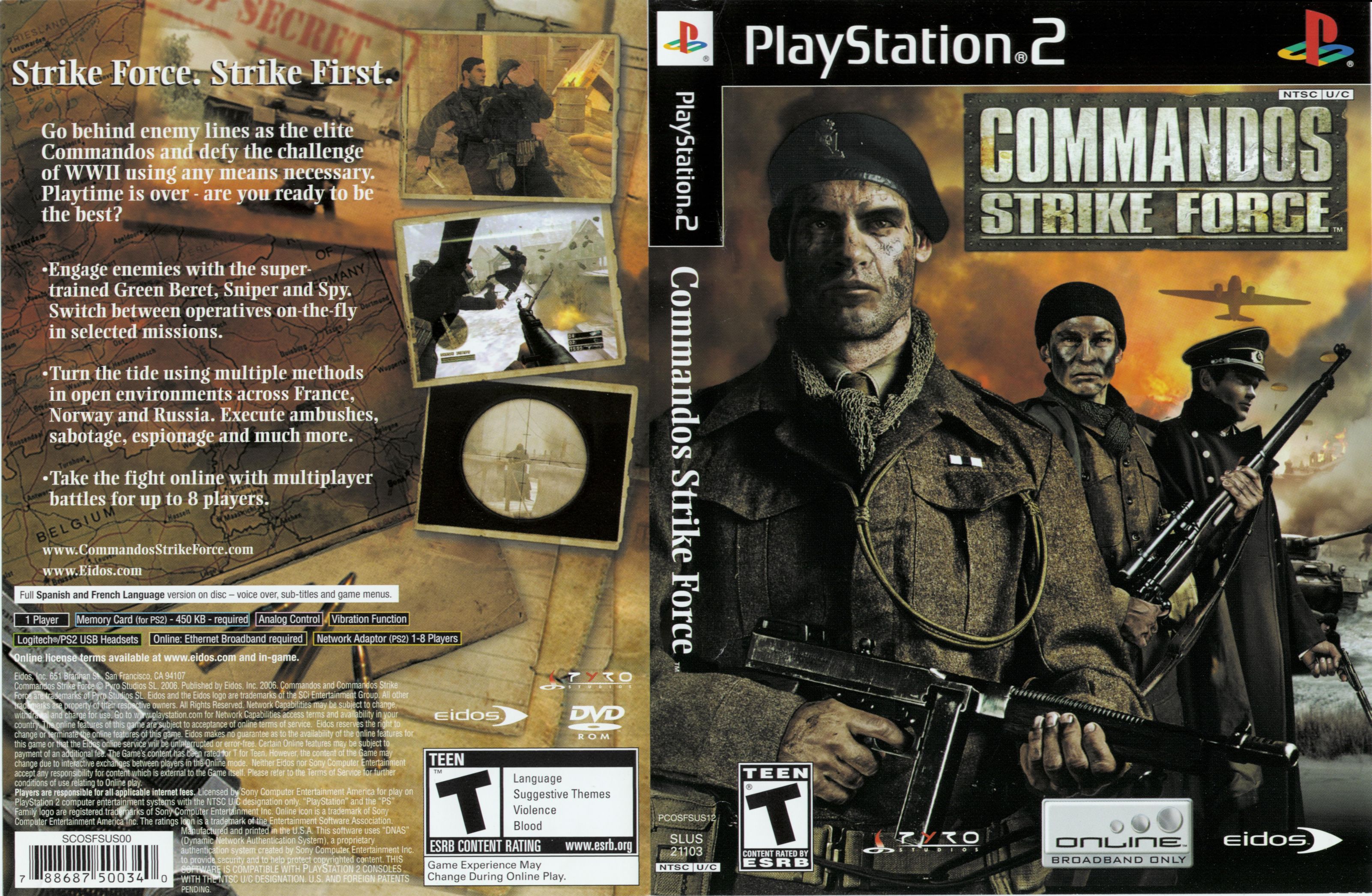 Commandos - Strike Force PSX cover