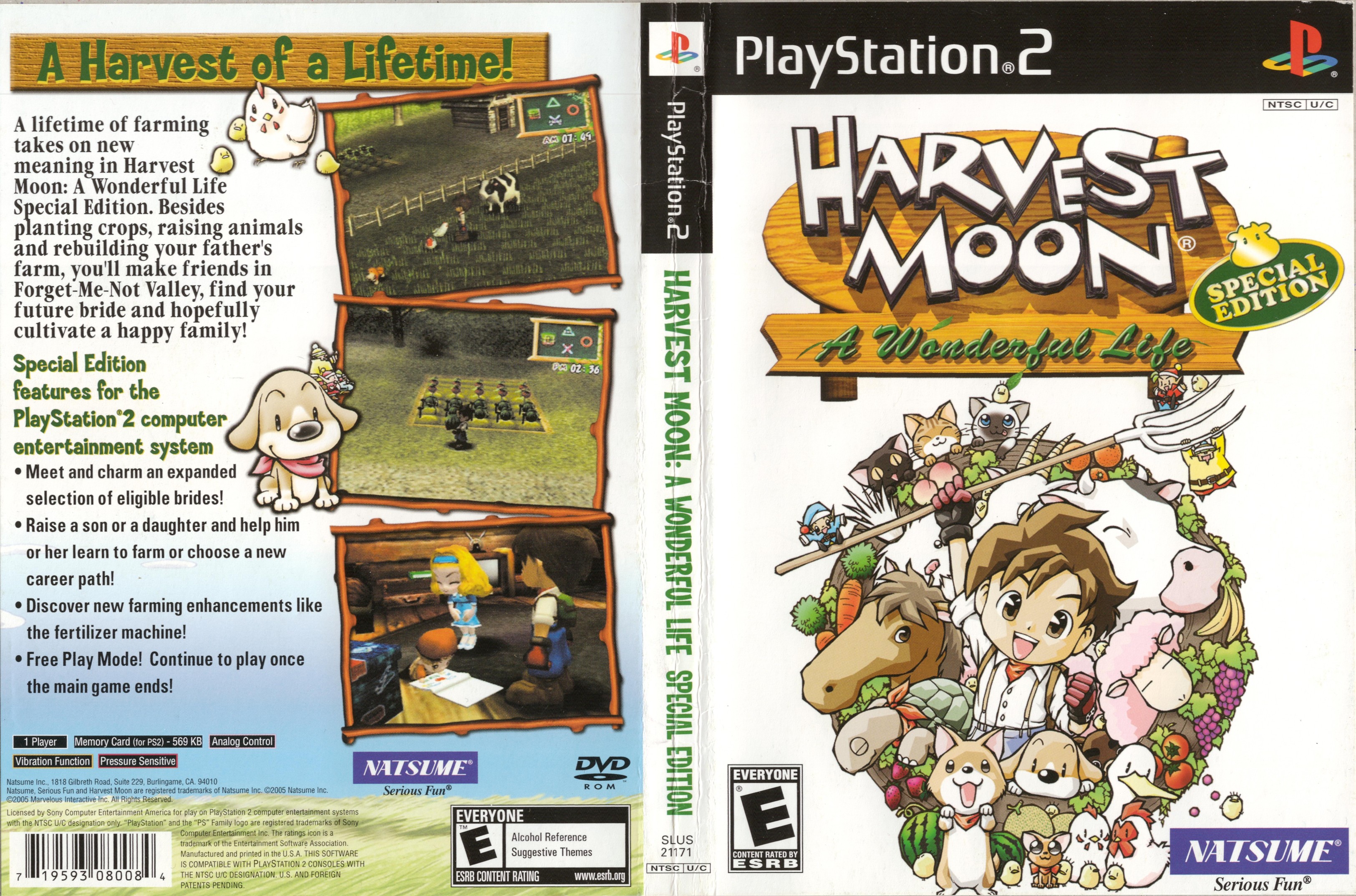 Harvest Moon - A Wonderful Life - Special Edition PS2 cover