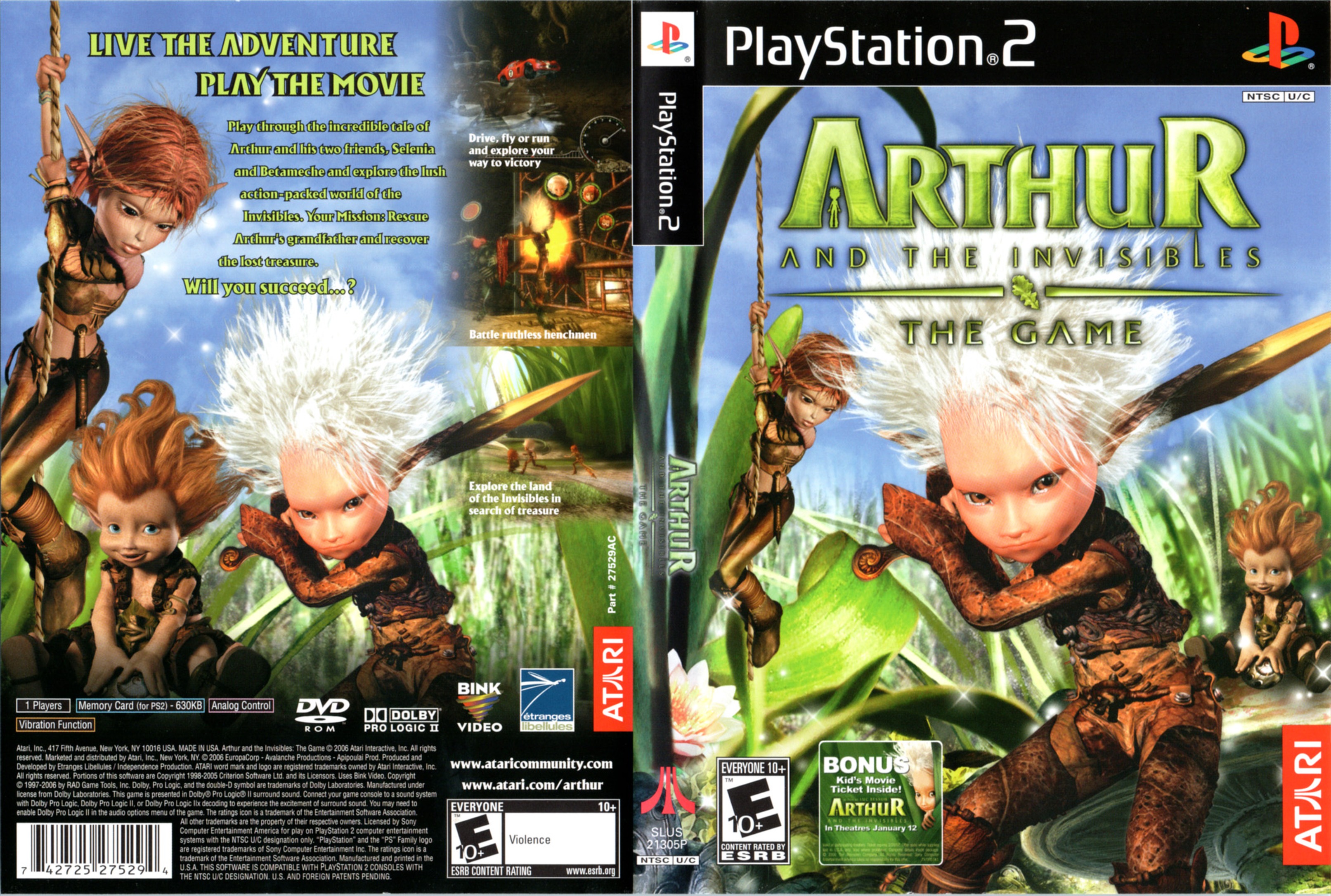 ARTHUR AND THE INVISIBLES - THE GAME (NTSC-U) - BOX FRONT