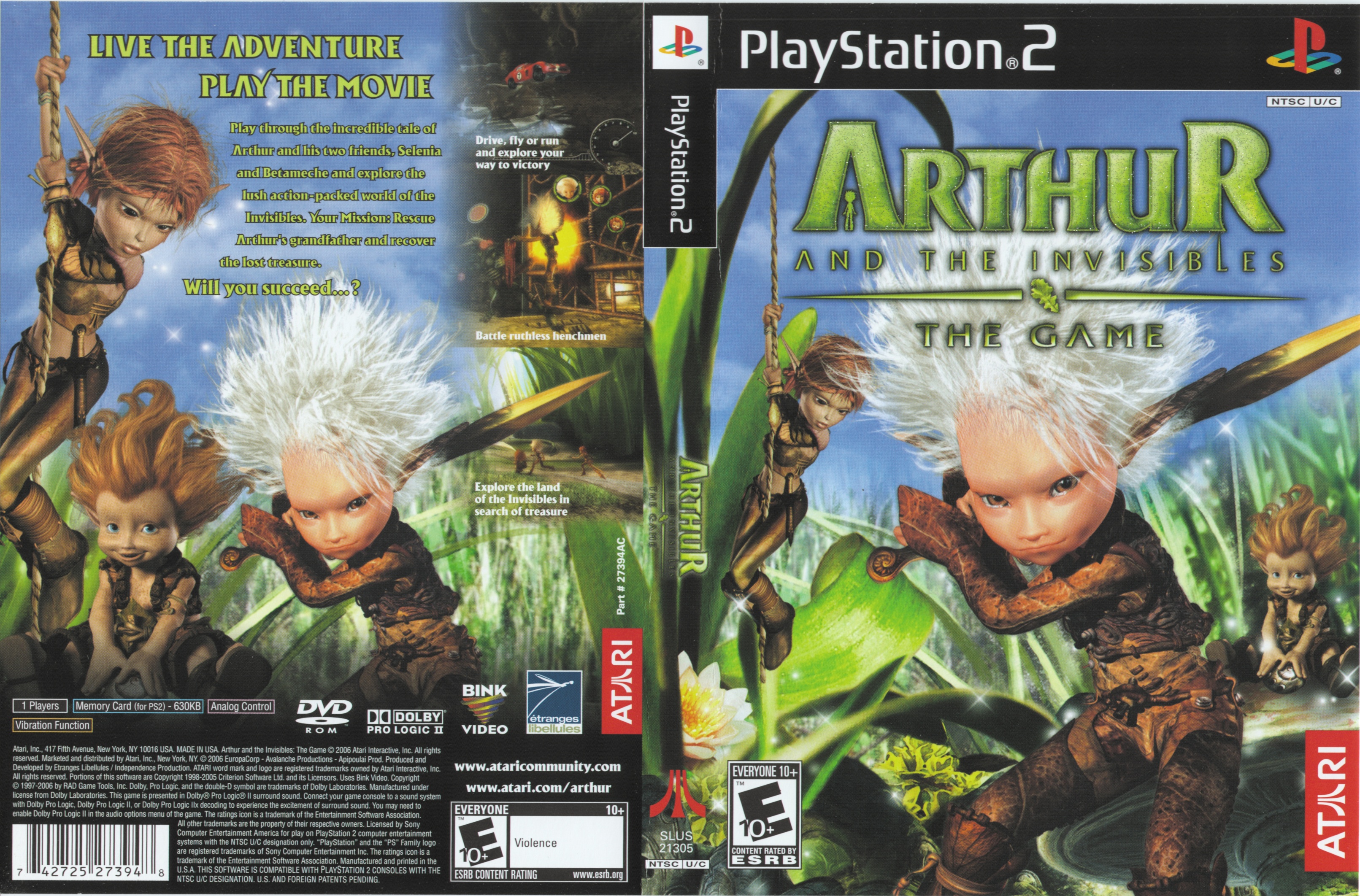 Arthur and the Invisibles - The Game PS2 cover.