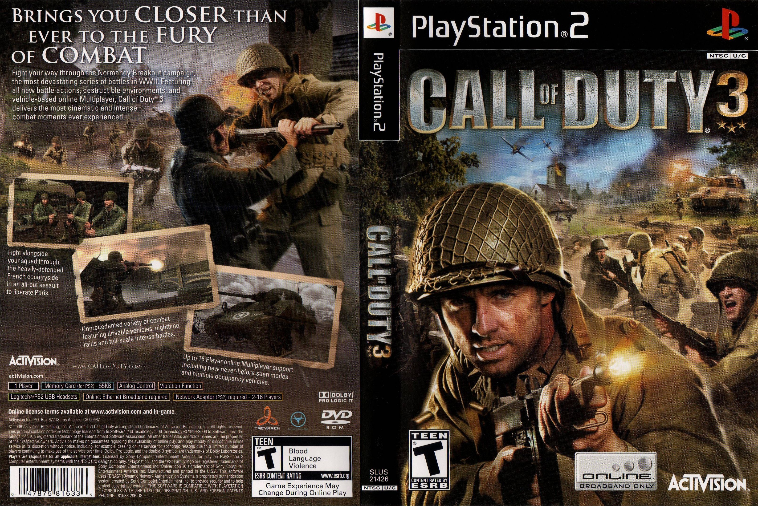 call of duty 3 ps2