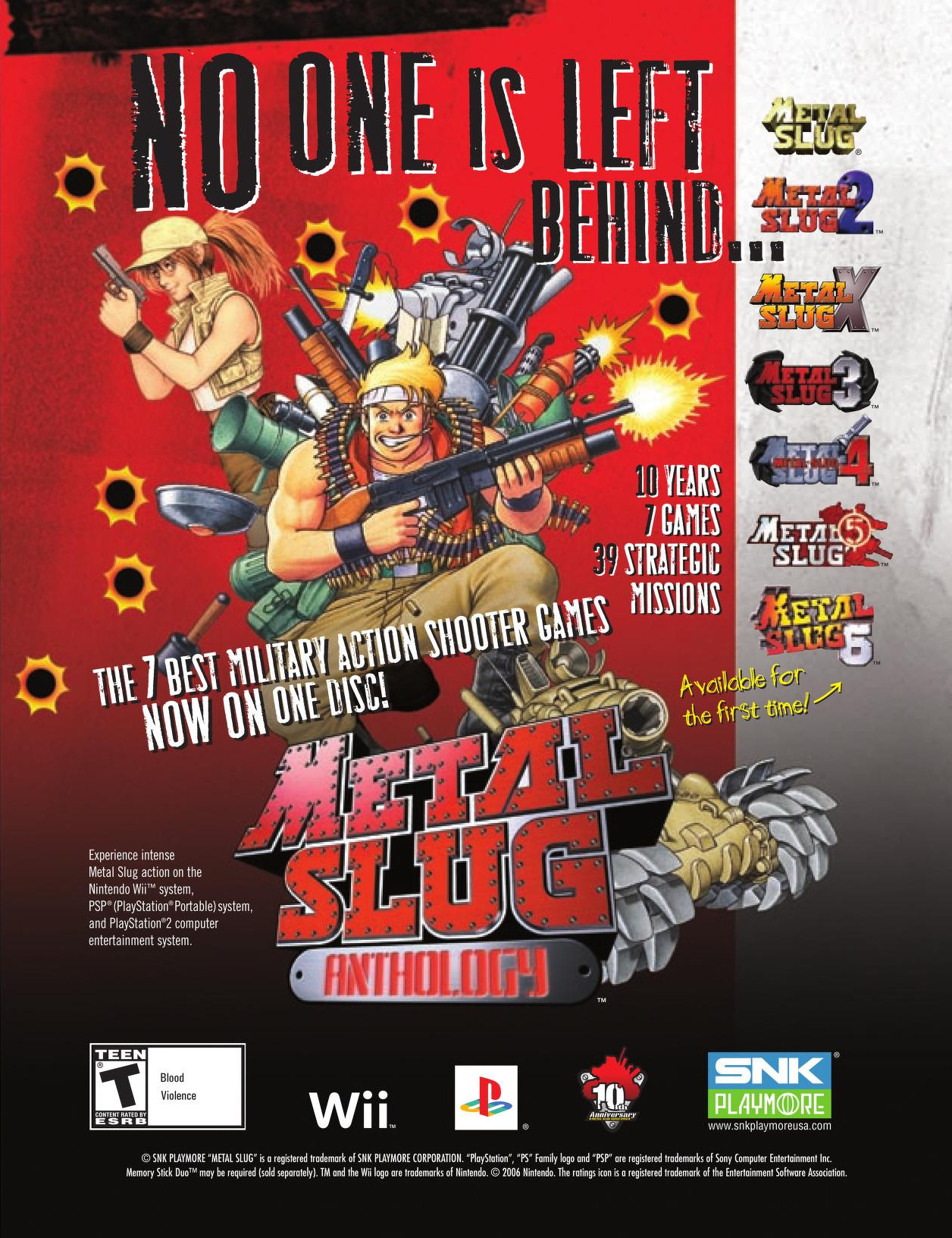 Metal Slug Anthology PS2 cover