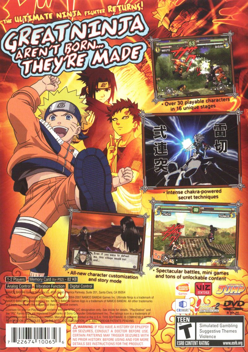 Naruto: Ultimate Ninja 2 - Greatest Hits - Playstation 2 - Completo -  Original - Play 2 - Ps2 - NTSC U/C (americano) - Código SLUS 21575GH -  Escorrega o Preço